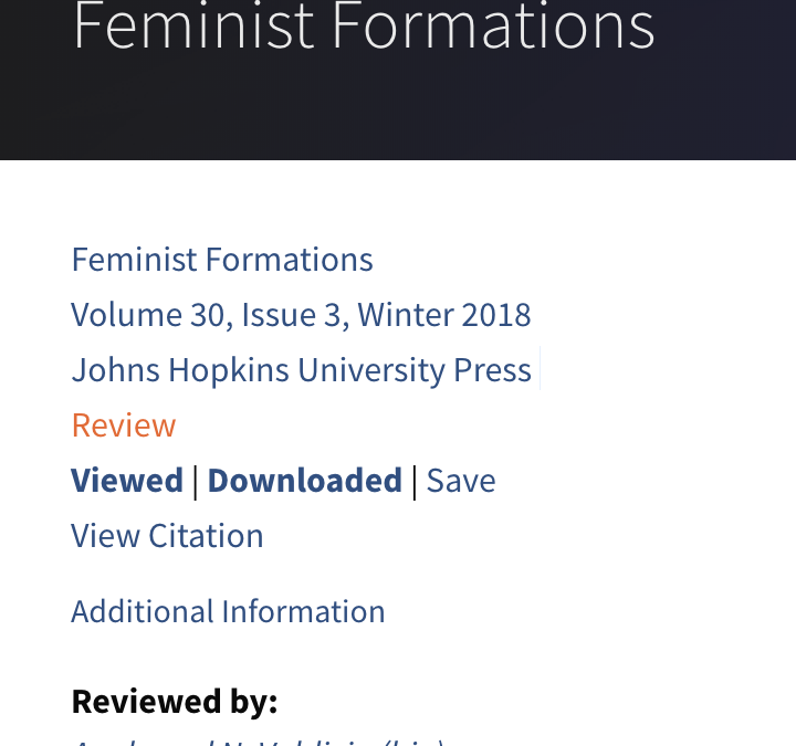 Book Review in Feminist Formations